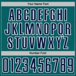 Custom Geometric Teal Jersey Navy-White Soccer Sports Shape Sublimation Uniform