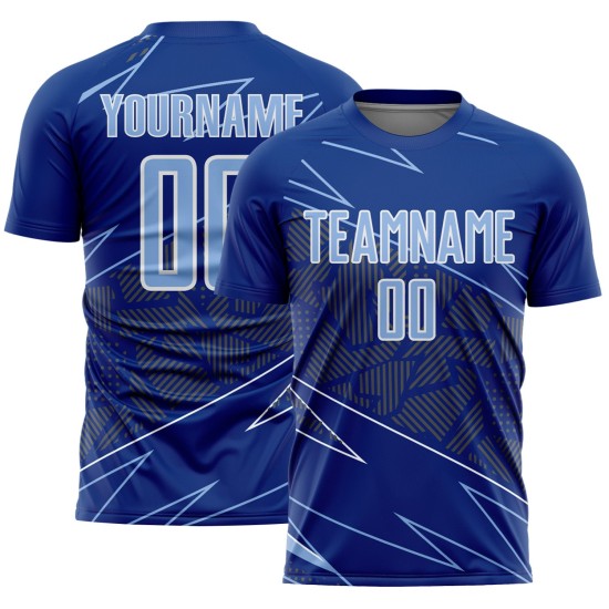 Blue-White Royal Uniform Sports Jersey Light Custom Lines Sublimation Soccer