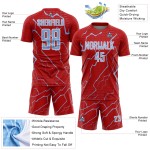 Soccer Red Light Sports Blue-White Uniform Custom Jersey Sublimation Lightning