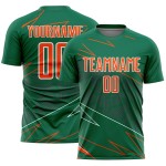 Lines Sublimation Jersey Custom Sports Orange-White Green Soccer Uniform Kelly