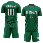 Jersey Shape Sublimation Uniform Green Geometric Soccer Kelly White-Black Custom Sports