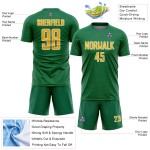 Green Kelly Shape Uniform Jersey Gold-White Custom Sports Soccer Sublimation Geometric