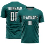 Sports Jersey Sublimation Shape White-Black Custom Soccer Uniform Teal Geometric